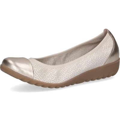 CAPRICE Damen Ballerinas aus Leder, Gelb (Vanilla Comb), 40 CAPRICE Damen Ballerinas aus Leder, Gelb (Vanilla Comb), 40