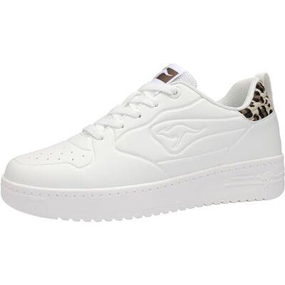 KangaROOS Damen K-Top Sweeny Sneaker, White/Leo, 38 EU KangaROOS Damen K-Top Sweeny Sneaker, White/Leo, 38 EU