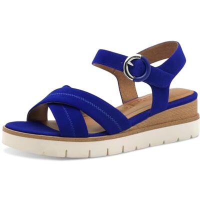 Tamaris Sandalette Damen Keilabsatz blau,EU 37 Tamaris Sandalette Damen Keilabsatz blau,EU 37