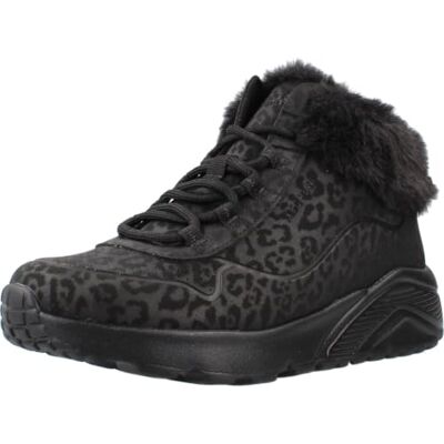 Skechers Mädchen UNO Lite Cozy LeopardSneaker Air Cooled Memory Foam Warmfutter Schnürung und profilierte EVA Laufsohle Skechers Mädchen UNO Lite Cozy LeopardSneaker Air Cooled Memory Foam Warmfutter Schnürung und profilierte EVA Laufsohle