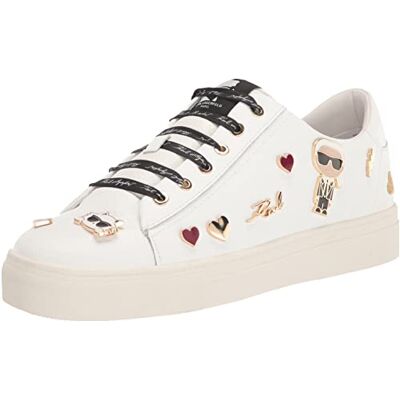 KARL LAGERFELD Damen Cate Pins Schnürschuh Plateau Sneaker, Bright White, 36 EU KARL LAGERFELD Damen Cate Pins Schnürschuh Plateau Sneaker, Bright White, 36 EU