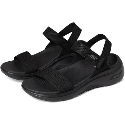 Skechers GO WALK ARCH FIT 2.0 SANDAL, Damen Sandale, Black, Skechers GO WALK ARCH FIT 2.0 SANDAL, Damen Sandale, Black,