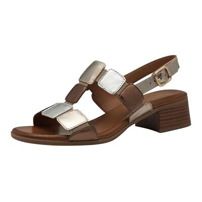 Tamaris Comfort Damen Sandalen mit Absatz aus Leder mit verstellbarem Riemen, Mehrfarbig (Metallic Comb), 38 EU Tamaris Comfort Damen Sandalen mit Absatz aus Leder mit verstellbarem Riemen, Mehrfarbig (Metallic Comb), 38 EU