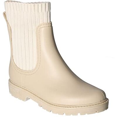 MUSTANG Damen Stiefelette Chelsea Boot gestrickt Stretch Gummistiefel 1444-503, Größe:41 EU, Farbe:Beige MUSTANG Damen Stiefelette Chelsea Boot gestrickt Stretch Gummistiefel 1444-503, Größe:41 EU, Farbe:Beige