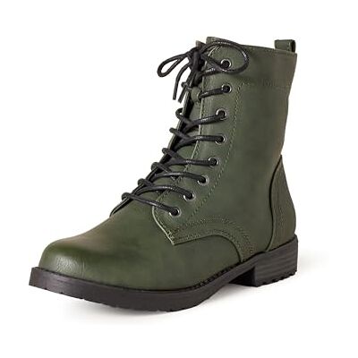 Amazon Essentials Damen Springerstiefel mit Schnürung, Grün, Größe 43 Amazon Essentials Damen Springerstiefel mit Schnürung, Grün, Größe 43