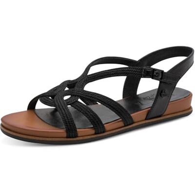 Jana Damen Sandal Flat Vegan BLACK 39 Jana Damen Sandal Flat Vegan BLACK 39