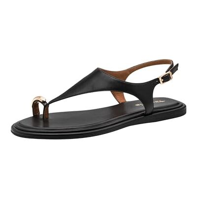 Tamaris Damen Sandalette Leder flach, schwarz, 39 EU Tamaris Damen Sandalette Leder flach, schwarz, 39 EU