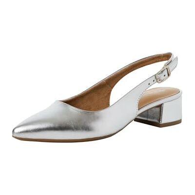 Tamaris Damen Sling Pump mit Blockabsatz, metallic, 40 EU Tamaris Damen Sling Pump mit Blockabsatz, metallic, 40 EU