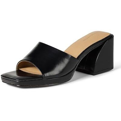 Amazon Essentials Damen Platform Mule Sandals, Schwarzes Kunstleder, 43 EU Amazon Essentials Damen Platform Mule Sandals, Schwarzes Kunstleder, 43 EU