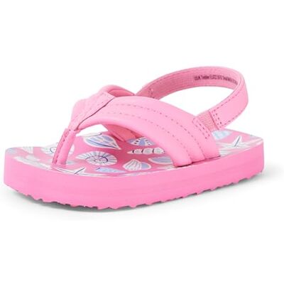 Amazon Essentials Unisex Kinder Flip-Flop mit Fersenriemen, Pink Shells, 20 EU Amazon Essentials Unisex Kinder Flip-Flop mit Fersenriemen, Pink Shells, 20 EU