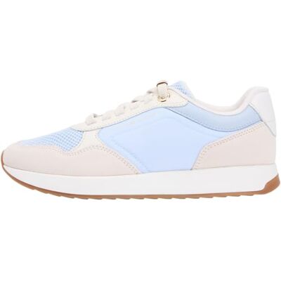 Tommy Hilfiger Damen Runner Sneaker Chic Mesh aus Leder, Mehrfarbig (Breezy Blue/Soft Cream), 41 Tommy Hilfiger Damen Runner Sneaker Chic Mesh aus Leder, Mehrfarbig (Breezy Blue/Soft Cream), 41