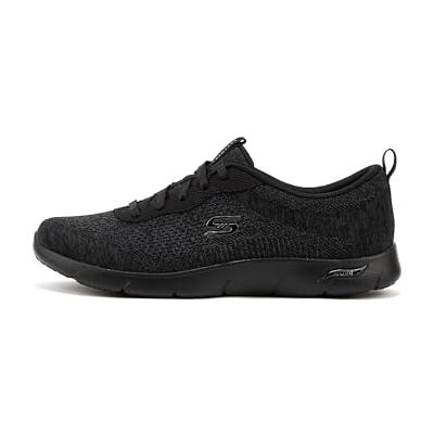 Skechers Damen Arch Fit Refine Lavish WishSneaker, Schwarzer Strick, schwarzer Rand, 41 EU Skechers Damen Arch Fit Refine Lavish WishSneaker, Schwarzer Strick, schwarzer Rand, 41 EU