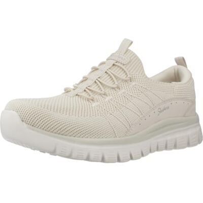 Skechers Damen, Off White Knit Duraleather, 38 EU Skechers Damen, Off White Knit Duraleather, 38 EU