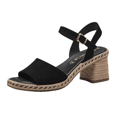 Tamaris Damen Sandalen mit Absatz Leder Blockabsatz Sommer; BLACK/schwarz; 36 EU Tamaris Damen Sandalen mit Absatz Leder Blockabsatz Sommer; BLACK/schwarz; 36 EU