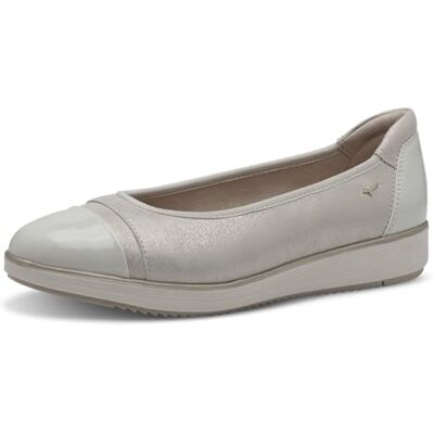 Tamaris Comfort Damen Ballerinas Runde Spitze Bequem, Mehrfarbig (Beige/Gold), 42 EU Tamaris Comfort Damen Ballerinas Runde Spitze Bequem, Mehrfarbig (Beige/Gold), 42 EU