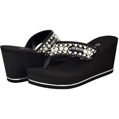 Guess Damen Silus Keilsandale, Schwarz 001 Guess Damen Silus Keilsandale, Schwarz 001