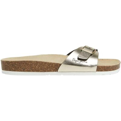 Pepe Jeans Sandali Piatti Con Flangia Singola e Fibbia Grande OBAN Metallo ORO, ORO, 39 EU Pepe Jeans Sandali Piatti Con Flangia Singola e Fibbia Grande OBAN Metallo ORO, ORO, 39 EU