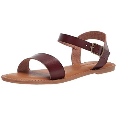 Amazon Essentials Damen Sandale mit Zwei Riemen und Schnalle, Braun, 39 EU Weit Amazon Essentials Damen Sandale mit Zwei Riemen und Schnalle, Braun, 39 EU Weit