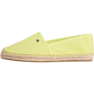 Tommy Hilfiger Damen Espadrilles Flag Canvas mit Logo, Grün (Lime Zing), 39 Tommy Hilfiger Damen Espadrilles Flag Canvas mit Logo, Grün (Lime Zing), 39
