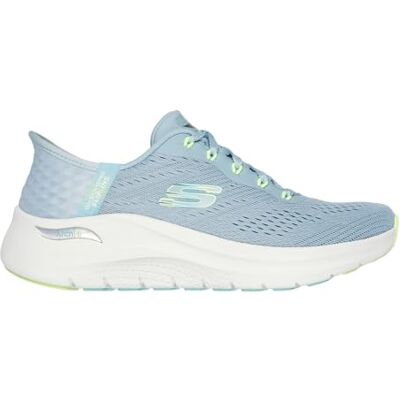 Skechers Damen Slip-Ins Arch Fit 2.0-Easy ChicSneaker, Blaues Netzgewebe, Limettengrün, 41 EU Skechers Damen Slip-Ins Arch Fit 2.0-Easy ChicSneaker, Blaues Netzgewebe, Limettengrün, 41 EU