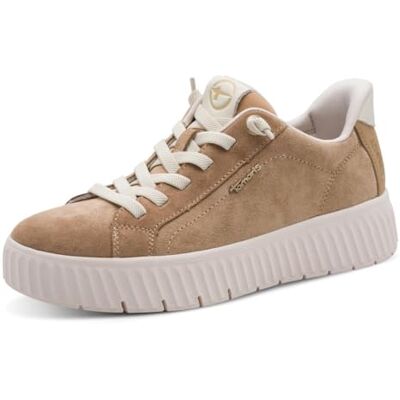 Tamaris Damen Wide FIT Damen Step IN Leder Sneaker flach zum Schlupfen, braun (Camel Suede), 39 EU Tamaris Damen Wide FIT Damen Step IN Leder Sneaker flach zum Schlupfen, braun (Camel Suede), 39 EU