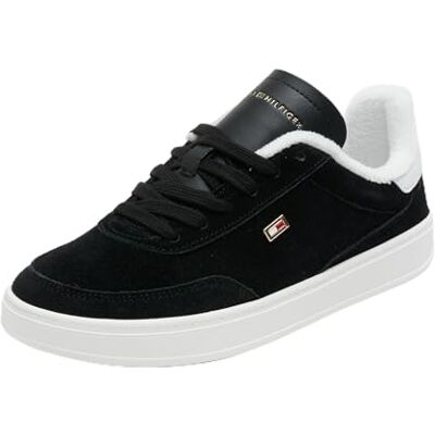 Tommy Hilfiger Damen Court Sneaker Heritage Court Sneaker Schuhe, Schwarz (Black), 38 Tommy Hilfiger Damen Court Sneaker Heritage Court Sneaker Schuhe, Schwarz (Black), 38