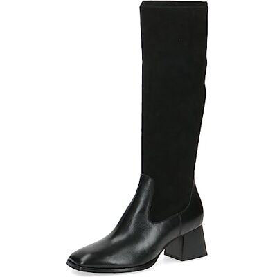CAPRICE Damen Hohe Stiefel mit Absatz aus Leder bis zum Knie Weite G, Schwarz (Black Comb), 37 EU CAPRICE Damen Hohe Stiefel mit Absatz aus Leder bis zum Knie Weite G, Schwarz (Black Comb), 37 EU