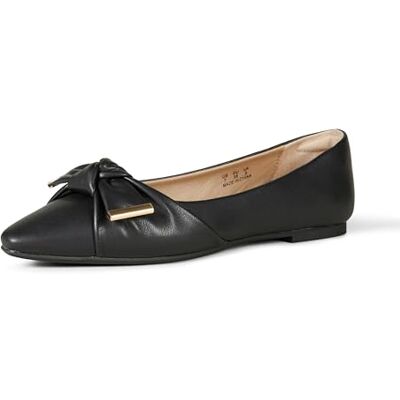 Amazon Essentials Damen Ballerinas mit Schleife, Schwarz, 35 EU Amazon Essentials Damen Ballerinas mit Schleife, Schwarz, 35 EU