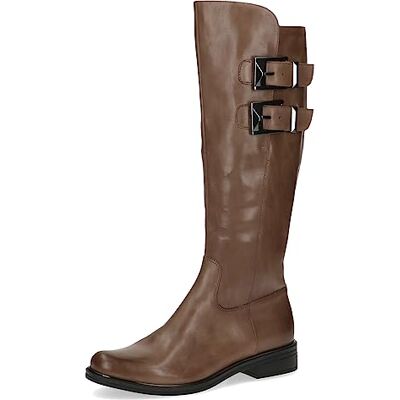 CAPRICE Damen Hohe Stiefel ohne Absatz aus Leder bis zum Knie Weite G, Braun (Taupe Nappa), 40 EU CAPRICE Damen Hohe Stiefel ohne Absatz aus Leder bis zum Knie Weite G, Braun (Taupe Nappa), 40 EU