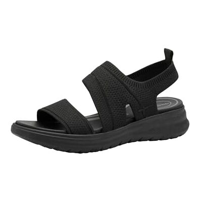 Tamaris Comfort Damen Sandalen flach zum Schlupfen Vegan, Schwarz (Black Uni), 37 EU Tamaris Comfort Damen Sandalen flach zum Schlupfen Vegan, Schwarz (Black Uni), 37 EU