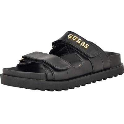 Guess Damen Fabulon Flache Sandale, Schwarz 001, 39.5 EU Guess Damen Fabulon Flache Sandale, Schwarz 001, 39.5 EU