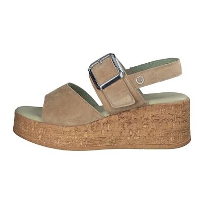 Tamaris Damen Plateau Sandalen Leder Keilabsatz Sommer; BEIGE/beige; 38 EU Tamaris Damen Plateau Sandalen Leder Keilabsatz Sommer; BEIGE/beige; 38 EU