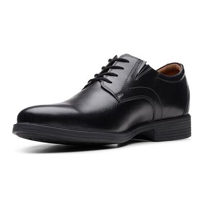 Clarks Herren Whiddon Plain Oxford-Schuh, Black Leather, 43 EU Weit Clarks Herren Whiddon Plain Oxford-Schuh, Black Leather, 43 EU Weit