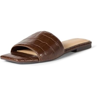 Amazon Essentials Damen Slide-Sandalen, Braunes Krokodilimitat, 39 EU Amazon Essentials Damen Slide-Sandalen, Braunes Krokodilimitat, 39 EU