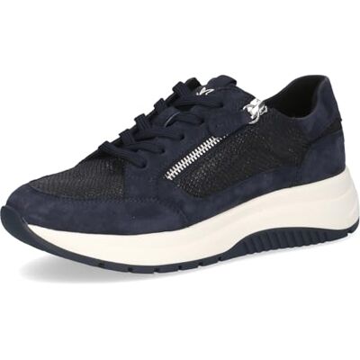 CAPRICE Damen Sneaker flach aus Leder Plateau, Blau (Ocean Comb), 38 EU CAPRICE Damen Sneaker flach aus Leder Plateau, Blau (Ocean Comb), 38 EU