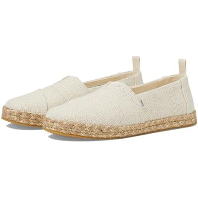 TOMS Alpargata Rope, Flacher Slipper, Natural Undyed Metallic Linen Stripe, TOMS Alpargata Rope, Flacher Slipper, Natural Undyed Metallic Linen Stripe,
