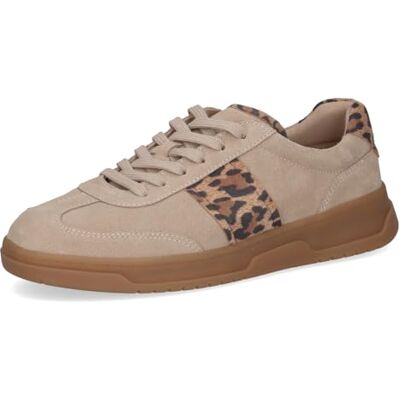 CAPRICE Damen Sneaker flach aus Leder Rund, Beige (Sand Comb), 39 EU CAPRICE Damen Sneaker flach aus Leder Rund, Beige (Sand Comb), 39 EU