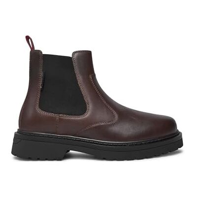Tommy Jeans Herren Chelsea Boot aus Leder, Braun (Velvet Brown), 44 Tommy Jeans Herren Chelsea Boot aus Leder, Braun (Velvet Brown), 44