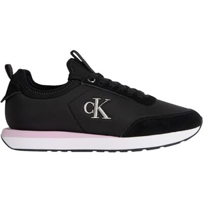 Calvin Damen Runner Sneaker Retro Sock Nylon mit Logo, Schwarz (Black/Chateau/Fragrant Lilac), 37 Calvin Damen Runner Sneaker Retro Sock Nylon mit Logo, Schwarz (Black/Chateau/Fragrant Lilac), 37