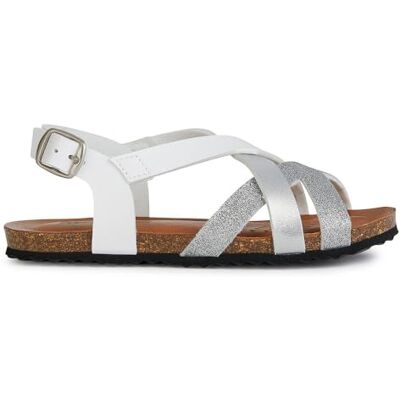 Geox JUNIOR J SANDAL CHILENE GIR SANDALS WHITE/SILVER 24_EU Geox JUNIOR J SANDAL CHILENE GIR SANDALS WHITE/SILVER 24_EU
