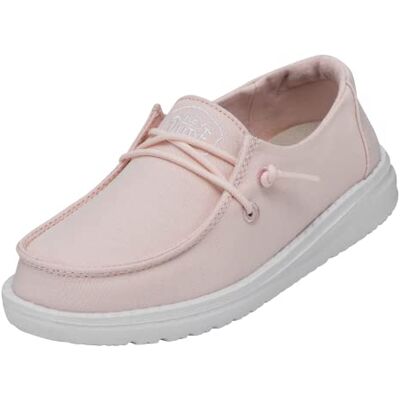 HEYDUDE Hey Dude Wendy Youth Slub Canvas Girls Shoes Pink Size EU 34 HEYDUDE Hey Dude Wendy Youth Slub Canvas Girls Shoes Pink Size EU 34