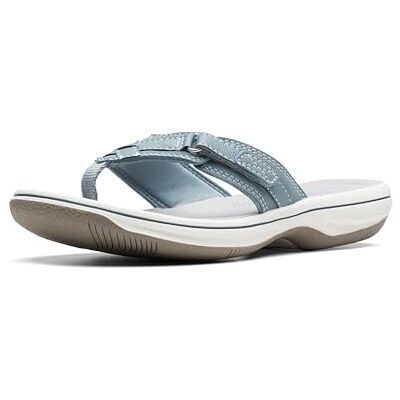 Clarks Damen Breeze Sea Flipflop, Blue Grey Synthetic, 39 EU Clarks Damen Breeze Sea Flipflop, Blue Grey Synthetic, 39 EU
