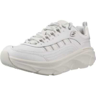 Skechers D'lux Walker 2.0 Golden Step-Sneaker für Damen, Weißes Leder, silberfarbener Rand, 39 EU Skechers D'lux Walker 2.0 Golden Step-Sneaker für Damen, Weißes Leder, silberfarbener Rand, 39 EU