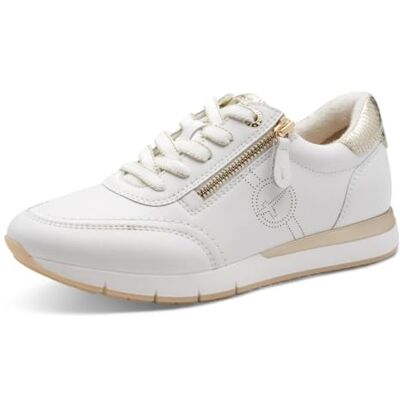 Tamaris Comfort Damen Sneaker Low Recycled PET 8-83702-42 White/Gold (weiß, 37 EU) Tamaris Comfort Damen Sneaker Low Recycled PET 8-83702-42 White/Gold (weiß, 37 EU)