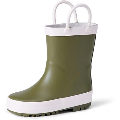 Amazon Essentials x Sofia Grainge Unisex Kinder Wasserdichte Gummi-Regenstiefel, Olivgrün, 24 EU Amazon Essentials x Sofia Grainge Unisex Kinder Wasserdichte Gummi-Regenstiefel, Olivgrün, 24 EU