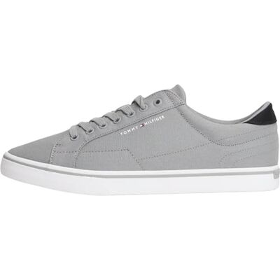 Tommy Hilfiger Herren Vulcanized Sneaker Long Lace Low Top, Grau (Universal Grey), 42 Tommy Hilfiger Herren Vulcanized Sneaker Long Lace Low Top, Grau (Universal Grey), 42