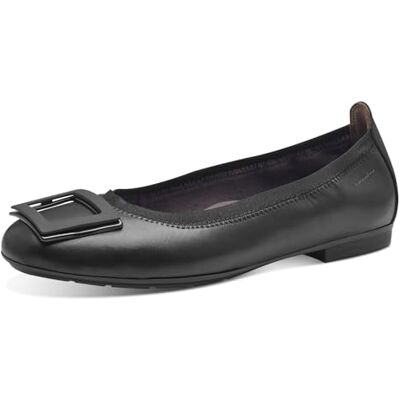 Tamaris Comfort Damen Ballerinas aus Leder Runde Spitze, Schwarz (Black), 36 EU Tamaris Comfort Damen Ballerinas aus Leder Runde Spitze, Schwarz (Black), 36 EU