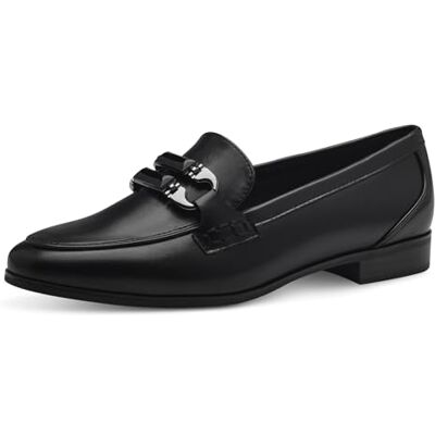 MARCO TOZZI Damen Loafer ohne Absatz mit Schnalle Flach, Schwarz (Black), 39 EU MARCO TOZZI Damen Loafer ohne Absatz mit Schnalle Flach, Schwarz (Black), 39 EU
