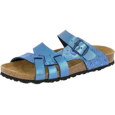 Lico Damen Bioline Flora Hausschuh, Blau, 36 EU Lico Damen Bioline Flora Hausschuh, Blau, 36 EU