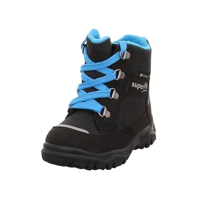 Superfit Jungen Schuhe HUSKY1 Boot, Modern, SCHWARZ/HELLBLAU 0000, 28 Superfit Jungen Schuhe HUSKY1 Boot, Modern, SCHWARZ/HELLBLAU 0000, 28